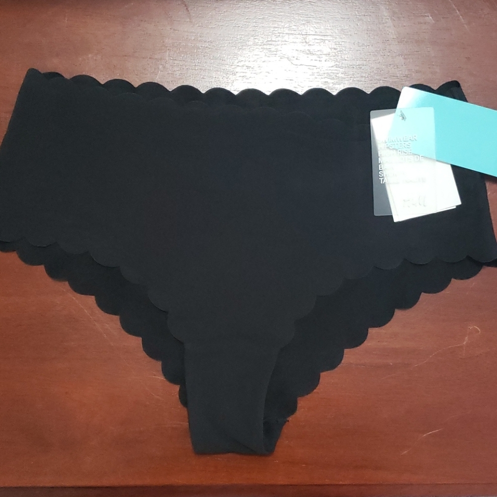 NWT H&M black scalloped bikini bottoms SZ 4